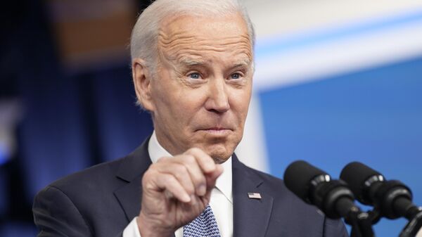President Joe Biden responds to a reporters question after speaking about the economy in the South Court Auditorium in the Eisenhower Executive Office Building, Thursday, Jan. 12, 2023, in Washington.  - Sputnik International