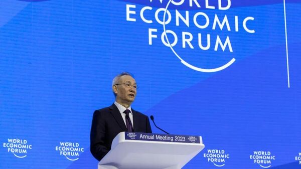 Chinese Vice-Premier Liu He addresses the World Economic Forum (WEF) in Davos, Switzerland, on January 17, 2023 - Sputnik International