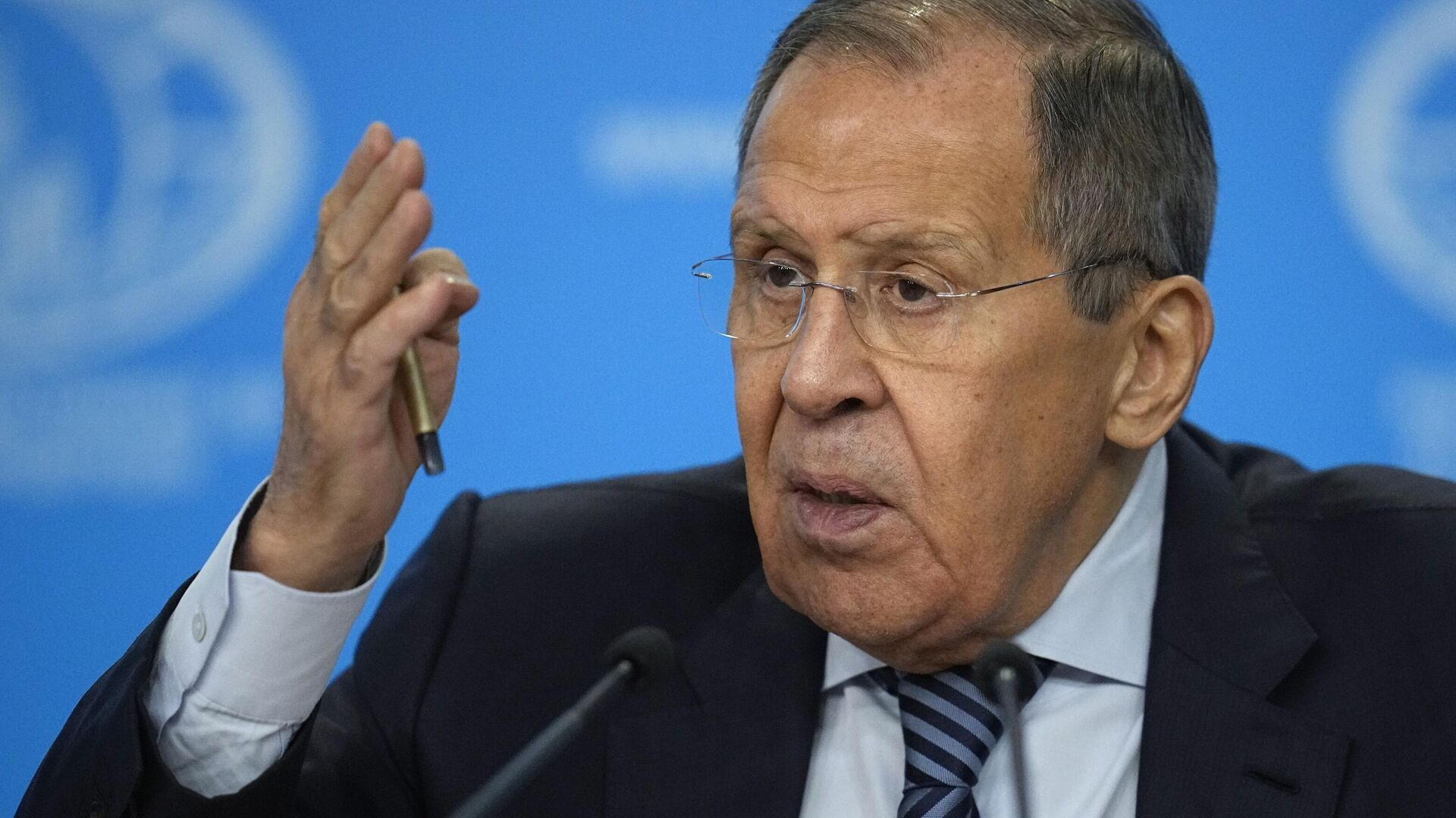 Russian Foreign Minister Sergey Lavrov speaks at his annual news conference in Moscow, Russia, Wednesday, Jan. 18, 2023.  - Sputnik International, 1920, 18.01.2023