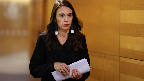 In this file photo taken on November 30, 2020, New Zealand's Prime Minister Jacinda Ardern arrives for a press conference to speak about the charges laid over the 2019 White Island volcanic eruption, in Wellington - Sputnik International
