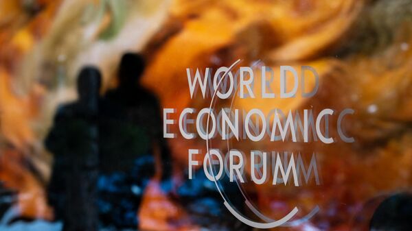 A sign of the WEF is seen at the Congress centre during the World Economic Forum (WEF) annual meeting in Davos on January 18, 2023. - Sputnik International