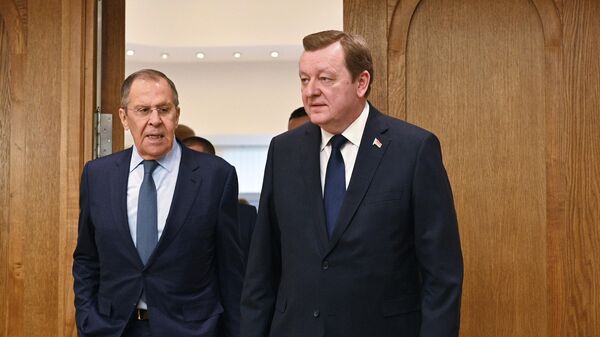 Sergey Lavrov and Sergey Aleinik in Minsk - Sputnik International