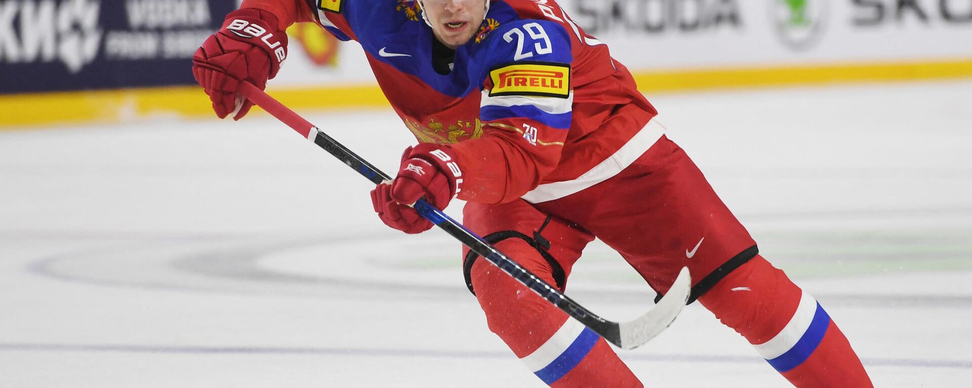 Russia's Ivan Provorov vies during the IIHF Ice Hockey World Championships first round match between Russia and Denmark in Cologne, western Germany on May 11, 2017.  - Sputnik International, 1920, 20.01.2023