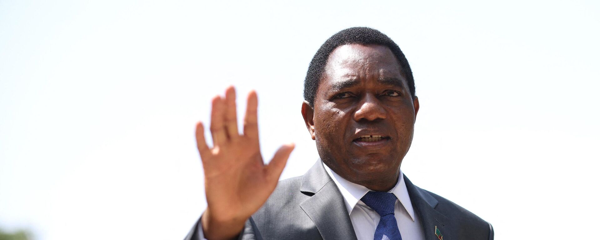 President of Zambia Hakainde Hichilema arrives for the Leaders' Retreat on the sidelines of day six of the Commonwealth Heads of Government Meeting (CHOGM) at the Intare Conference centre in Kigali on June 25, 2022. - Sputnik International, 1920, 23.01.2023