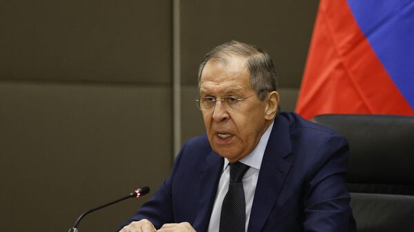 Russian Minister of Foreign Affairs Sergey Lavrov speaks during a press conference after his meeting with South African Minister of International Relations and Cooperation Naledi Pandor at the OR Tambo Building in Pretoria on January 23, 2023 - Sputnik International