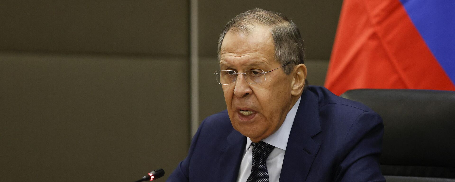 Russian Minister of Foreign Affairs Sergey Lavrov speaks during a press conference after his meeting with South African Minister of International Relations and Cooperation Naledi Pandor at the OR Tambo Building in Pretoria on January 23, 2023 - Sputnik International, 1920, 24.01.2023