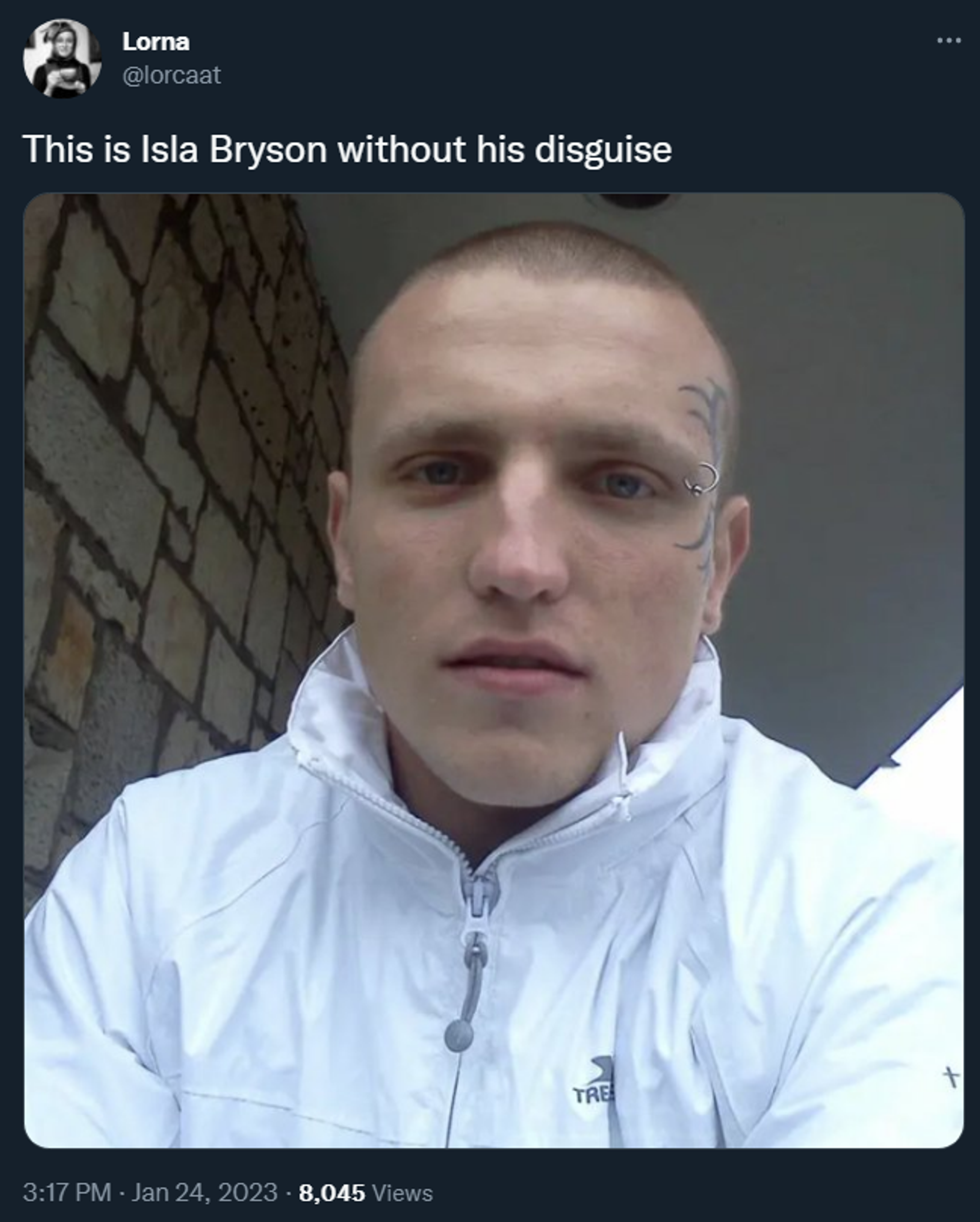 A tweeted photo of Scotsman Adam Graham, now known as trans woman Isla Bryson, who was convicted of two rapes on January 24 2023 - Sputnik International, 1920, 24.01.2023