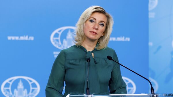 In this photo released by the Russian Foreign Ministry Press Service, Russian Foreign Ministry's spokeswoman Maria Zakharova speaks to the media in Moscow, Russia, Wednesday, Nov. 2, 2022.  - Sputnik International