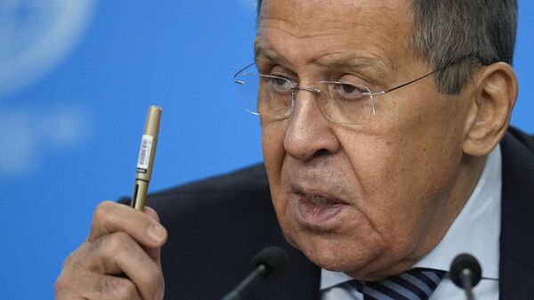 Russian Foreign Minister Sergey Lavrov speaks at his annual news conference in Moscow, Russia, Wednesday, Jan. 18, 2023 - Sputnik International