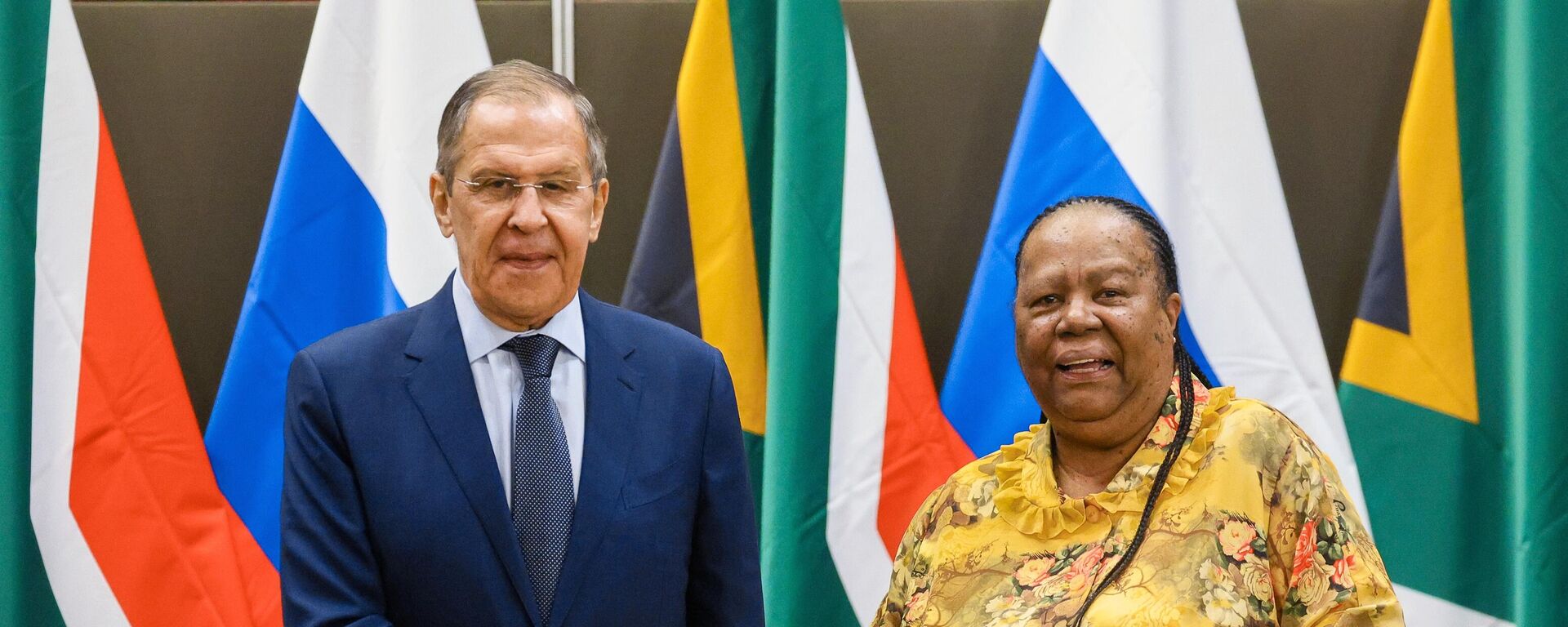 Russian Foreign Minister Sergey Lavrov and Minister of Foreign Affairs of South Africa Naledi Pandor during a joint press conference following a meeting in Pretoria, South Africa, on Monday, Jan. 23, 2023. - Sputnik International, 1920, 27.01.2023