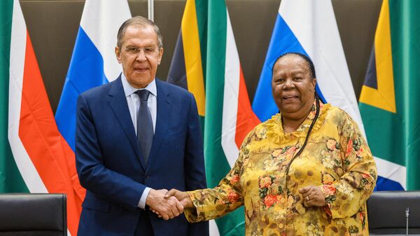 Russian Foreign Minister Sergey Lavrov and Minister of Foreign Affairs of South Africa Naledi Pandor during a joint press conference following a meeting in Pretoria, South Africa, on Monday, Jan. 23, 2023. - Sputnik International