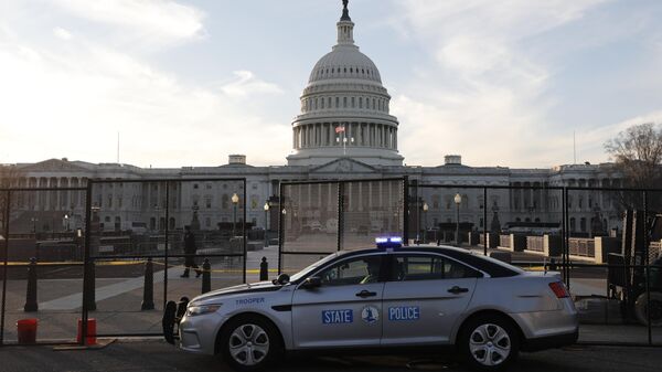 Police car is seen after a rally in Washington, the United States. - Sputnik International
