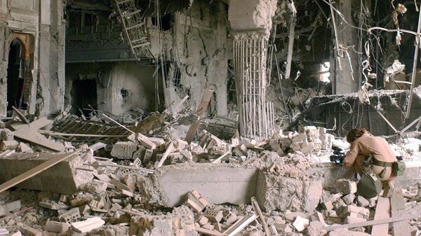 Разрушенная бомбой штаб-квартира партии БААС CC Джеймса Гордона, Ирак - Sputnik International