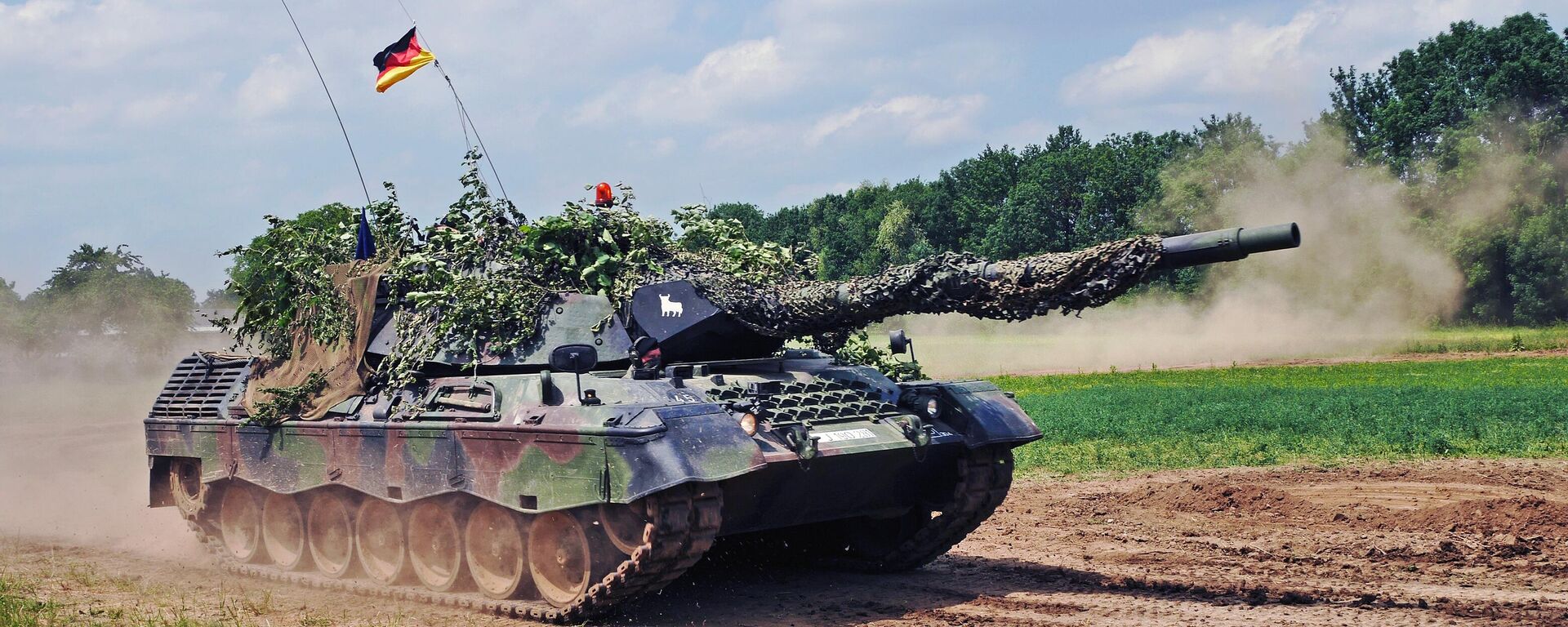 A German Leopard 1A5 tank drives past at the at the 2015 military day in Uffenheim, Germany - Sputnik International, 1920, 11.03.2023