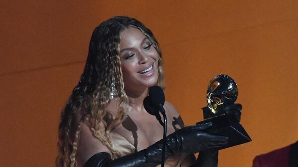 US musician Beyonce accepts the award for Best Dance/Electronic Music Album for Renaissance. during the 65th Annual Grammy Awards at the Crypto.com Arena in Los Angeles on February 5, 2023. - Sputnik International
