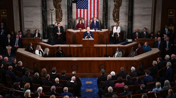 US President Joe Biden delivers the State of the Union address in the House Chamber of the US Capitol in Washington, DC, on February 7, 2023 - Sputnik International