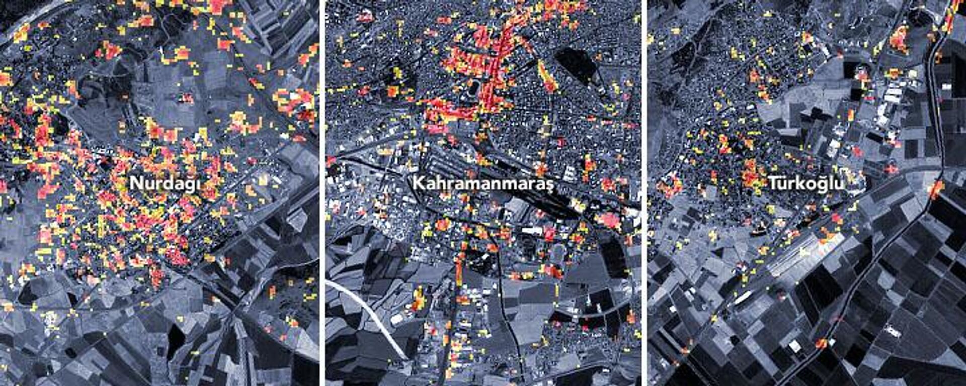 Спутниковые снимки с обозначениями разрушений после землетрясения в Турции  - Sputnik International, 1920, 13.02.2023