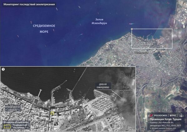 Russia&#x27;s Kanopus-V satellite gives an image of Turkiye&#x27;s Hatay province after the earthquake. - Sputnik International