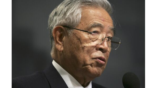 Toyota's Shoichiro Toyoda makes remarks at the Woodrow Wilson Center for Scholars in Washington, Wednesday, Sept. 12, 2007, during a forum on the Toyota Motor Corp. and the US, past and future.  - Sputnik International