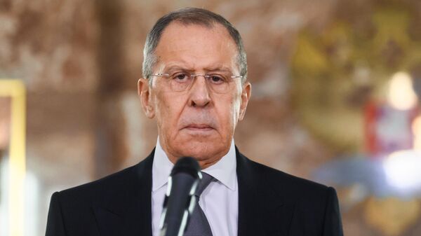 Russian Foreign Minister Sergei Lavrov at a Foreign Ministry ceremony in Moscow on February 10, 2023. - Sputnik International