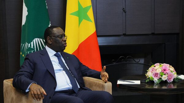 Senegal's President and Chairperson of the African Union (AU) Macky Sall attends a meeting with Russian President in Sochi on June 3, 2022 - Sputnik International