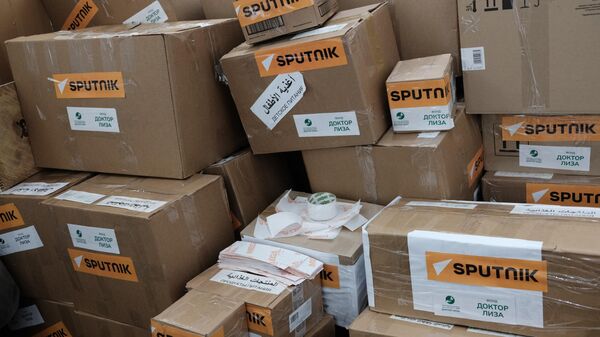Sputnik donates over 3 tons of humanitarian aid to Syrian families affected by the earthquake - Sputnik International
