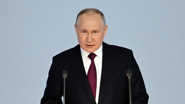 Russian President Vladimir Putin delivers speech to Federal Assembly, 21 February, 2023 - Sputnik International