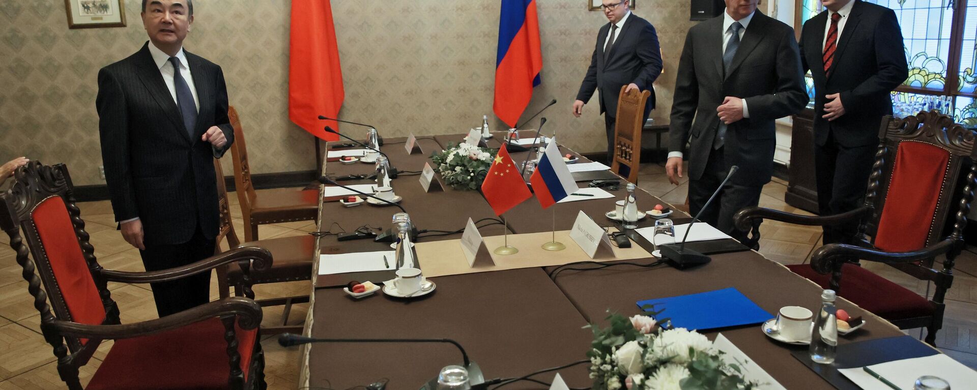 Russian Security Council Secretary Nikolai Patrushev meets with State Counselor Wang Yi of China in Moscow. Tuesday, February 21, 2023. - Sputnik International, 1920, 21.02.2023