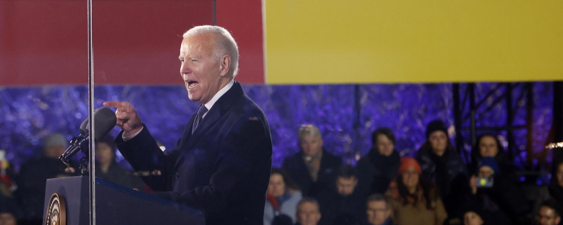 President Joe Biden holds a speech at the Royal Castle after meeting with Polish President Andrzej Duda in Warsaw, Poland, Tuesday, Feb. 21, 2023. - Sputnik International, 1920, 21.02.2023