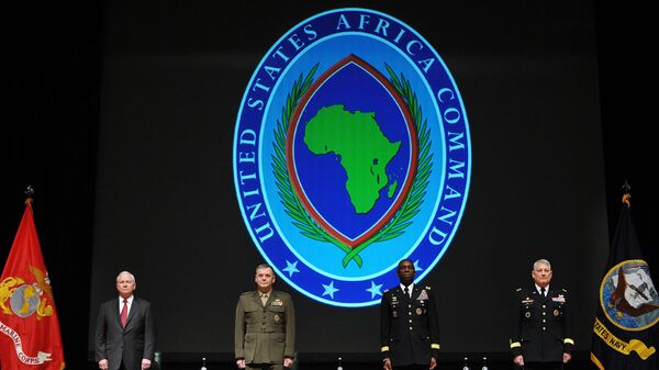 U.S. Defense Secretary Robert Gates, Vice Chairman of the Joint Chiefs of Staff Gen. James Cartwright, outgoing Africa Command commander Gen. William Ward, and the new Africa Command commander Gen. Carter Ham, from left, take part in the AFRICOM change of command ceremony at the City Hall in Sindelfingen near Stuttgart, Germany, Wednesday, March 9, 2011. - Sputnik International