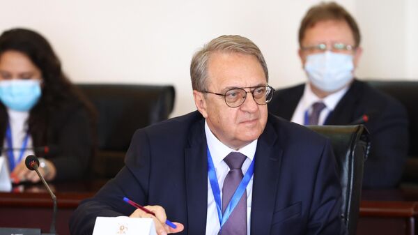 Russian Deputy Foreign Minister Mikhail Bogdanov at a meeting in Uganda between Russian Foreign Minister Sergey Lavrov and President of the Republic of Uganda Yoweri Museveni.  - Sputnik International