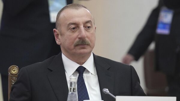 Azerbaijani President Ilham Aliyev attends an informal meeting of the heads of ex-Soviet nations which are members of the Commonwealth of Independent States at the Boris Yeltsin Presidential Library, in St. Petersburg, Russia, Monday, Dec. 26, 2022. - Sputnik International