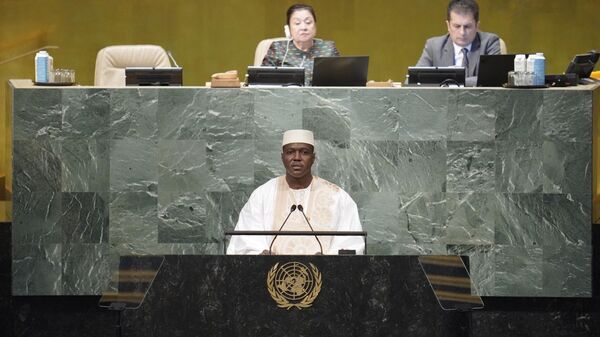 Acting Prime Minister of Mali Abdoulaye Maiga addresses the 77th session of the United Nations General Assembly, Saturday, Sept. 24, 2022 at U.N. headquarters - Sputnik International