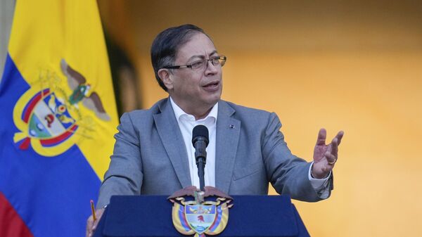 Colombian President Gustavo Petro speaks to supporters before presenting to Congress a proposed bill to reform the healthcare system - Sputnik International