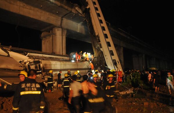 The Wenzhou train collision occurred on 23 July 2011 in China, when two high-speed trains travelling on the Yong-Tai-Wen railway line collided on a viaduct in Lucheng District, Wenzhou, Zhejiang province. The collision left  more than 33 dead and nearly 200 injured. - Sputnik International