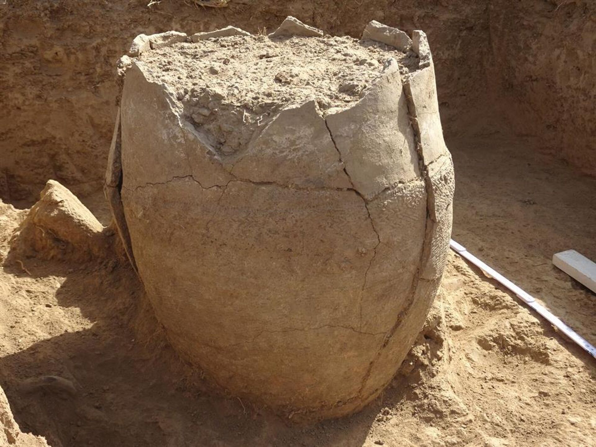 A funeral urn found at the settlement of Toukra Dassa 2.  - Sputnik International, 1920, 05.03.2023