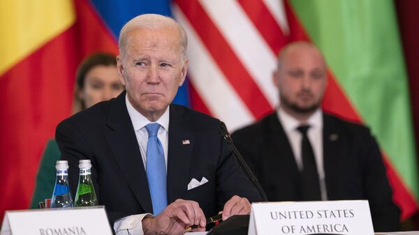 Президент США Джо Байден на встрече лидеров стран Бухарестской девятки в Варшаве, 22 февраля 2023 года - Sputnik International