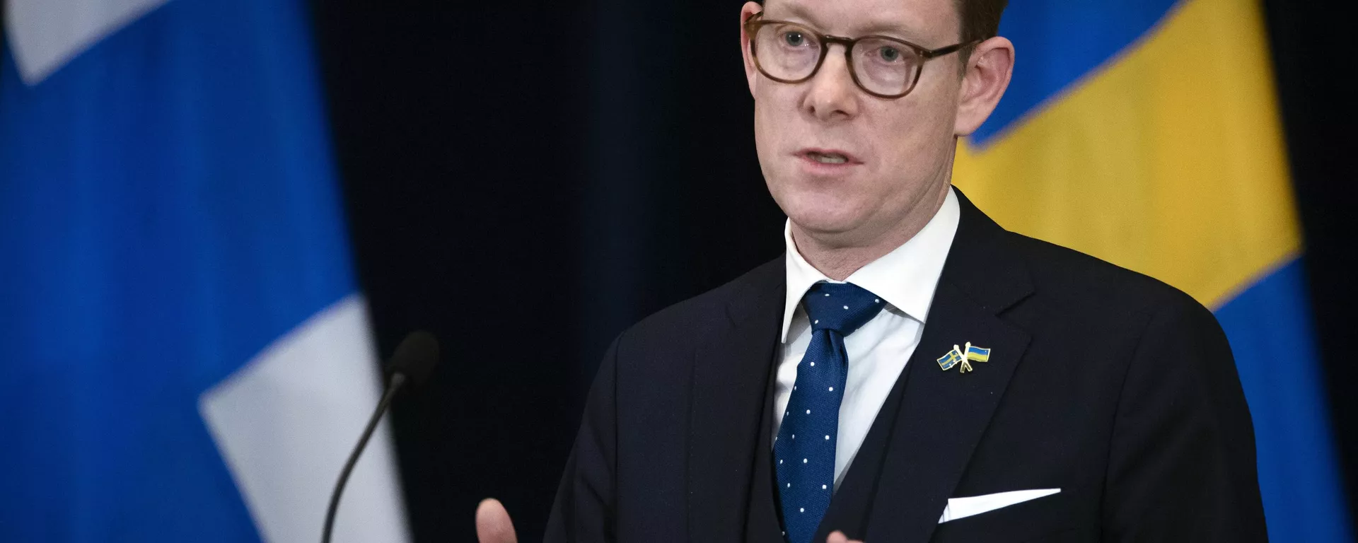 Swedish Foreign Minister Tobias Billstrom speaks during a news conference at the State Department, in Washington, Thursday, Dec. 8, 2022. - Sputnik International, 1920, 31.03.2023