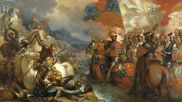 Edward III Crossing the Somme. 18th century painting by Benjamin West dedicated to the Hundred Years' War. - Sputnik International