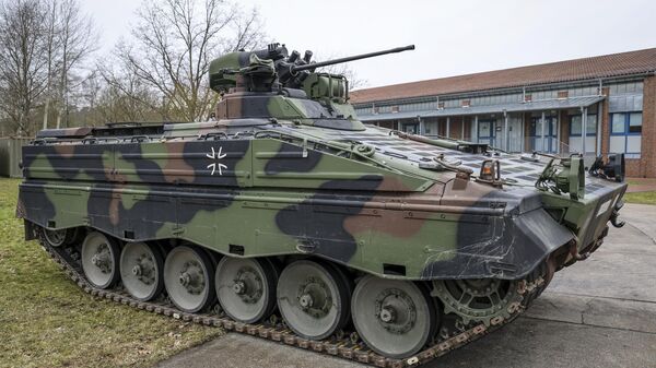 An infantry fighting vehicle type Marder of the German Army (Bundeswehr) at the Armoured Corps Training Centre (Panzertruppenschule). - Sputnik International