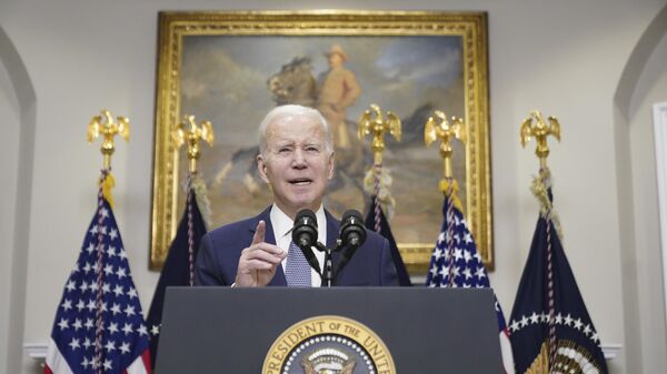 President Joe Biden speaks about the banking system in the Roosevelt Room of the White House - Sputnik International