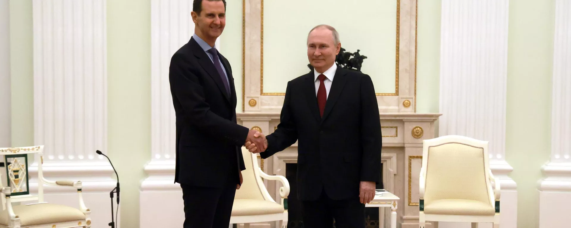 Prezydent Rosji Władimit Putin i prezydent Syrii Baszar al-Asad spotykają się w Moskwie. 15 marca 2023 r. - Sputnik International, 1920, 15.03.2023