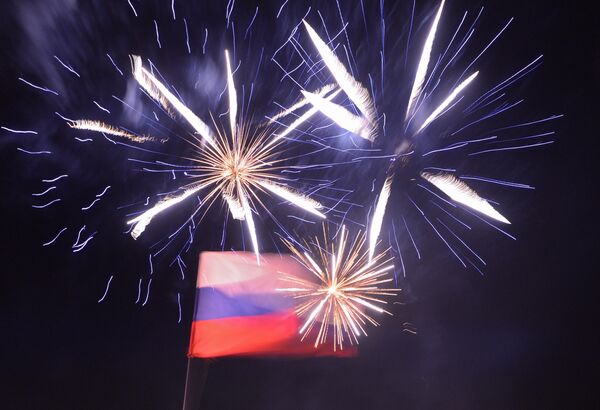 When it became evident that a majority of Crimeans voted in favor of reunification with Russia, festivities began. The skies of the penisula were set ablaze with fireworks.  - Sputnik International