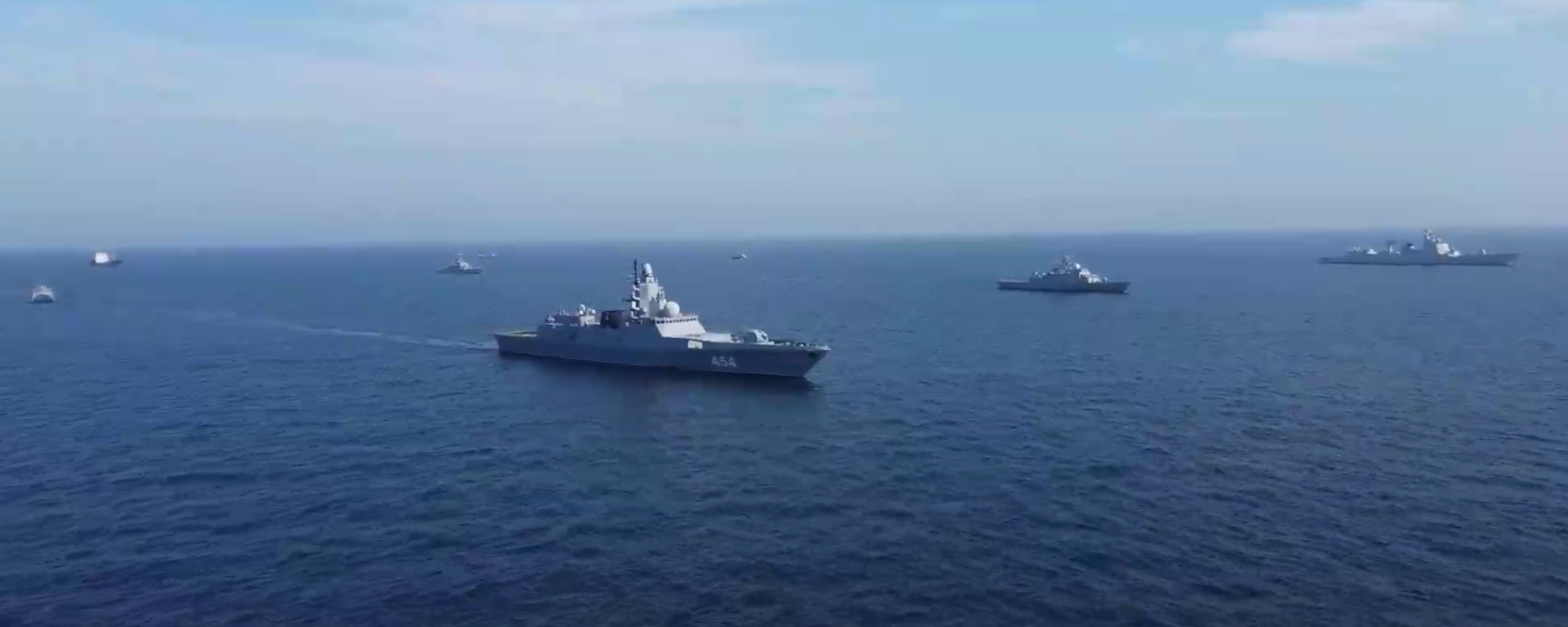 Joint naval drills between Russian, Iranian and Chinese forces. Screengrab of video. - Sputnik International, 1920, 18.03.2023