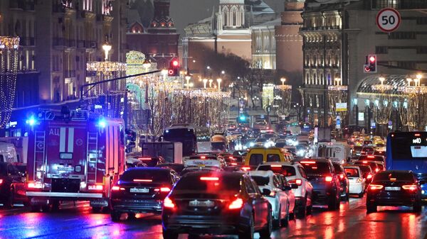 Car traffic on Tverskaya street in Moscow. - Sputnik International