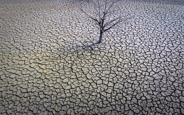 Потрескавшаяся земля водохранилища Сау, Испания - Sputnik International