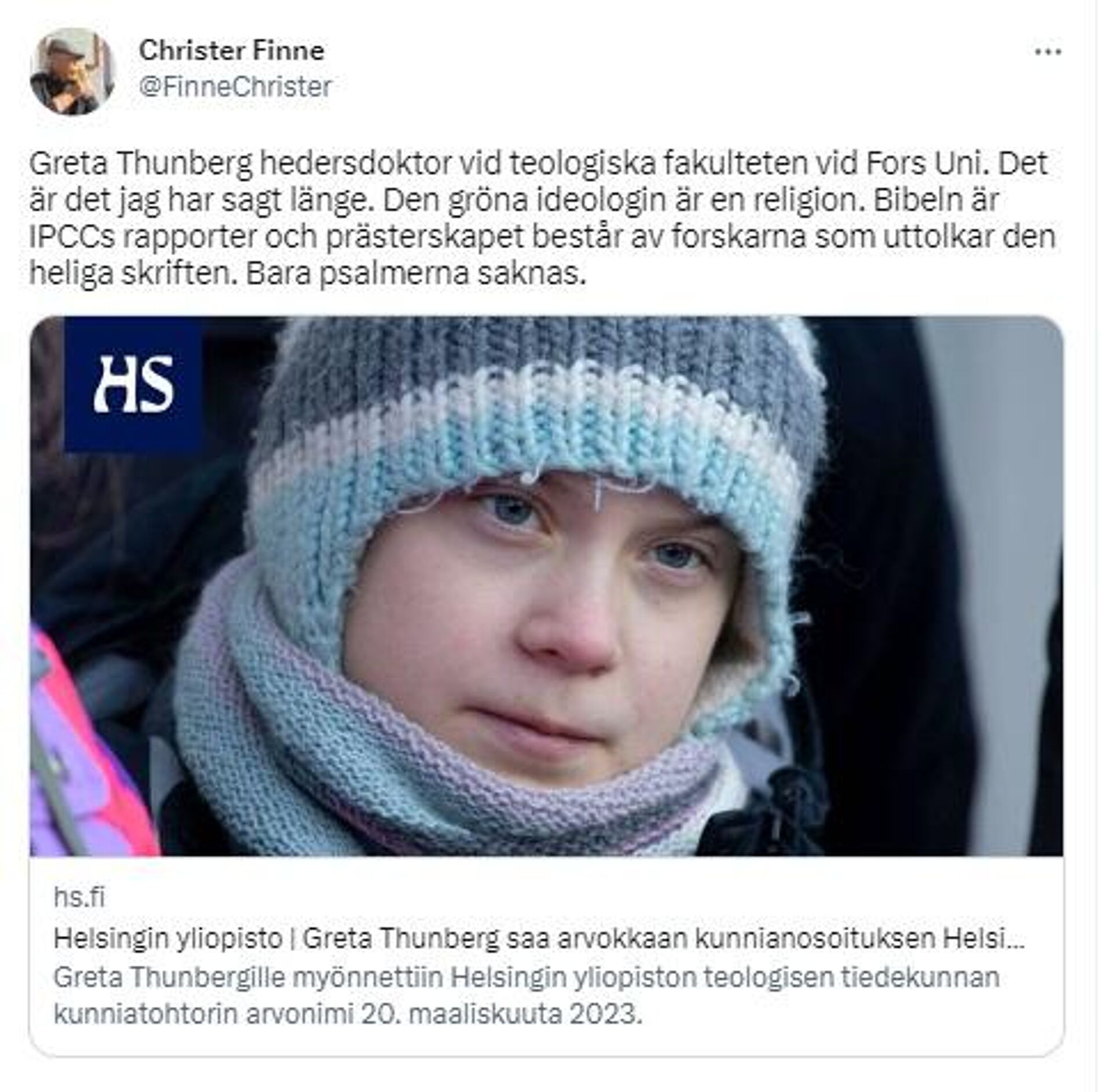 Screengrab of a tweet commenting on Greta Thunberg's recent award - Sputnik International, 1920, 23.03.2023