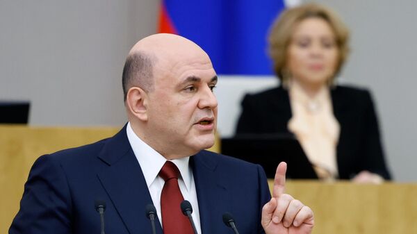 Russian Prime Minister Mikhail Mishustin speaks in parliament on March 23, 2023 - Sputnik International