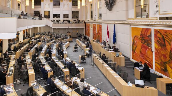 A view of the Austrian parliament in Vienna, Thursday, Jan. 20, 2022.  - Sputnik International