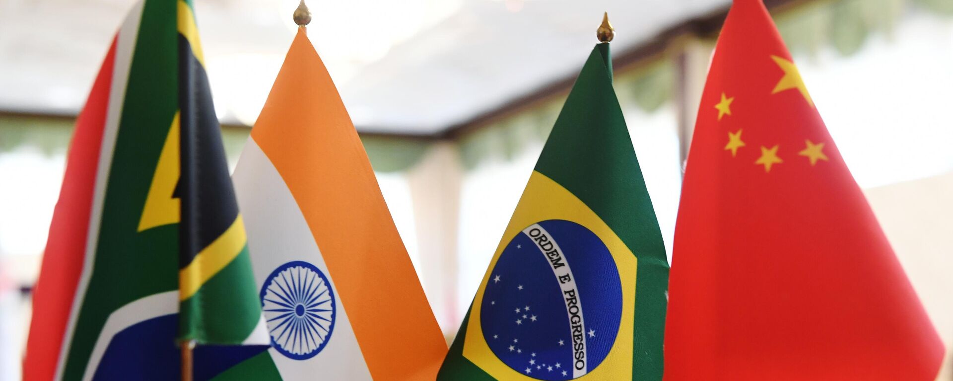 Flags of four of the five the BRICS countries: South Africa, India, Brazil and China. - Sputnik International, 1920, 07.04.2023
